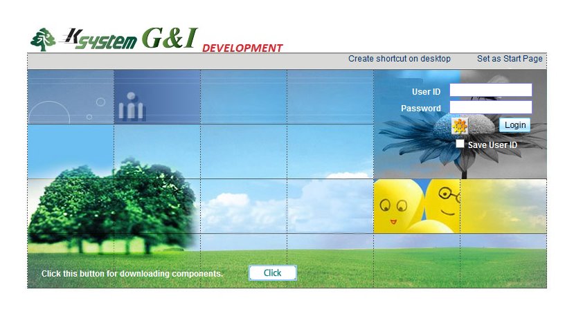 Màn hình đăng nhập Ksystem G&I